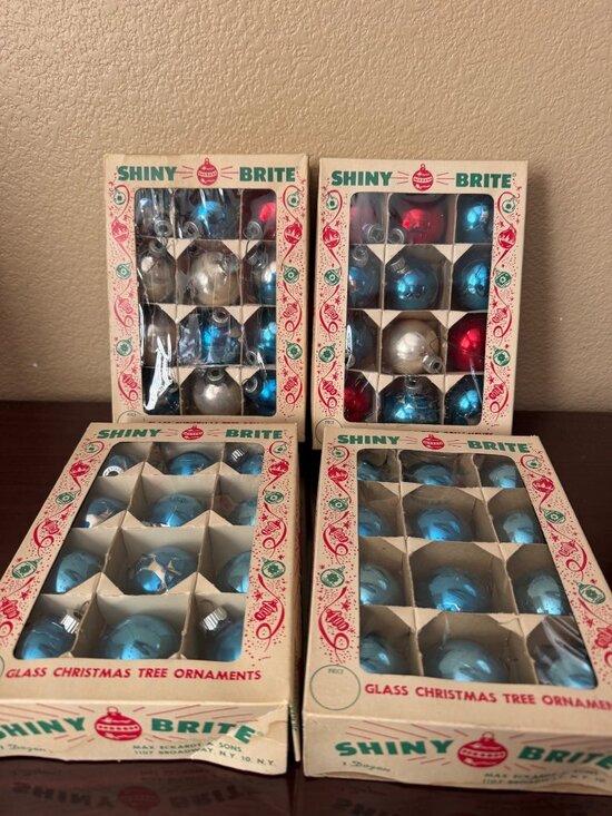 Shiny Brite Other - Vintage Shiny Brite Glass Ornaments 48 Pc Lot 4 Boxes USA Mid Century